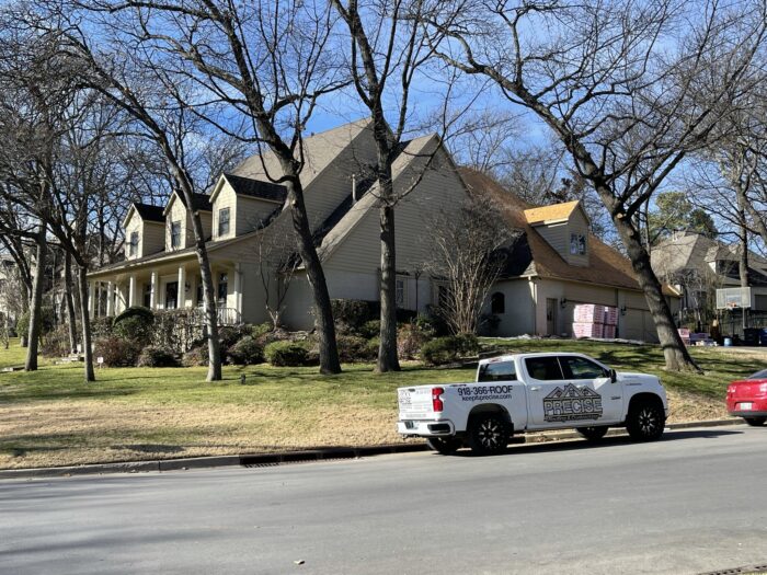 A home in Tulsa, OK, that had roofing services